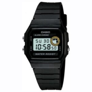 CASIO Men's LED Light Basic Digital Watch, Clear/Grey Dial, Black Band