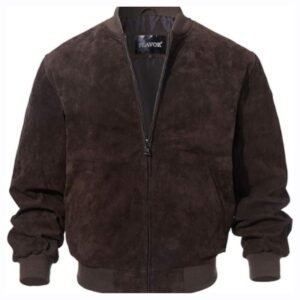 FLAVOR Men's Leather Baseball Bomber Jacket