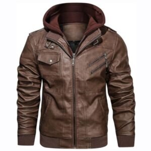 Bomber Jacket With a Removable Hood