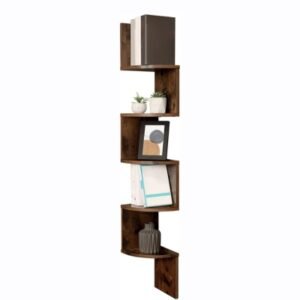 Vasagle LBC20BK 5 Tiers, Zigzag Floating Shelf